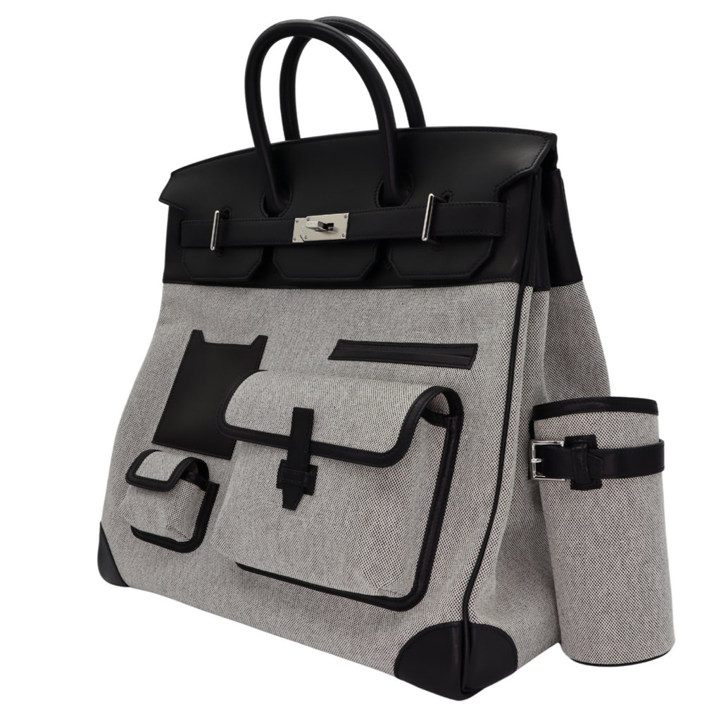 Hermès 40cm HAC Cargo Black (Noir) Toile/Evercalf Leather Palladium Hardware 4 Hermès 40cm HAC Cargo Black (Noir) Toile/Evercalf Leather Palladium Hardware - Image 4