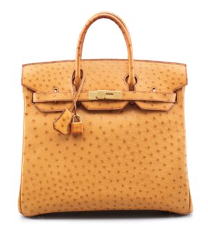 A 32CM COGNAC OSTRICH HAC BIRKIN BAG