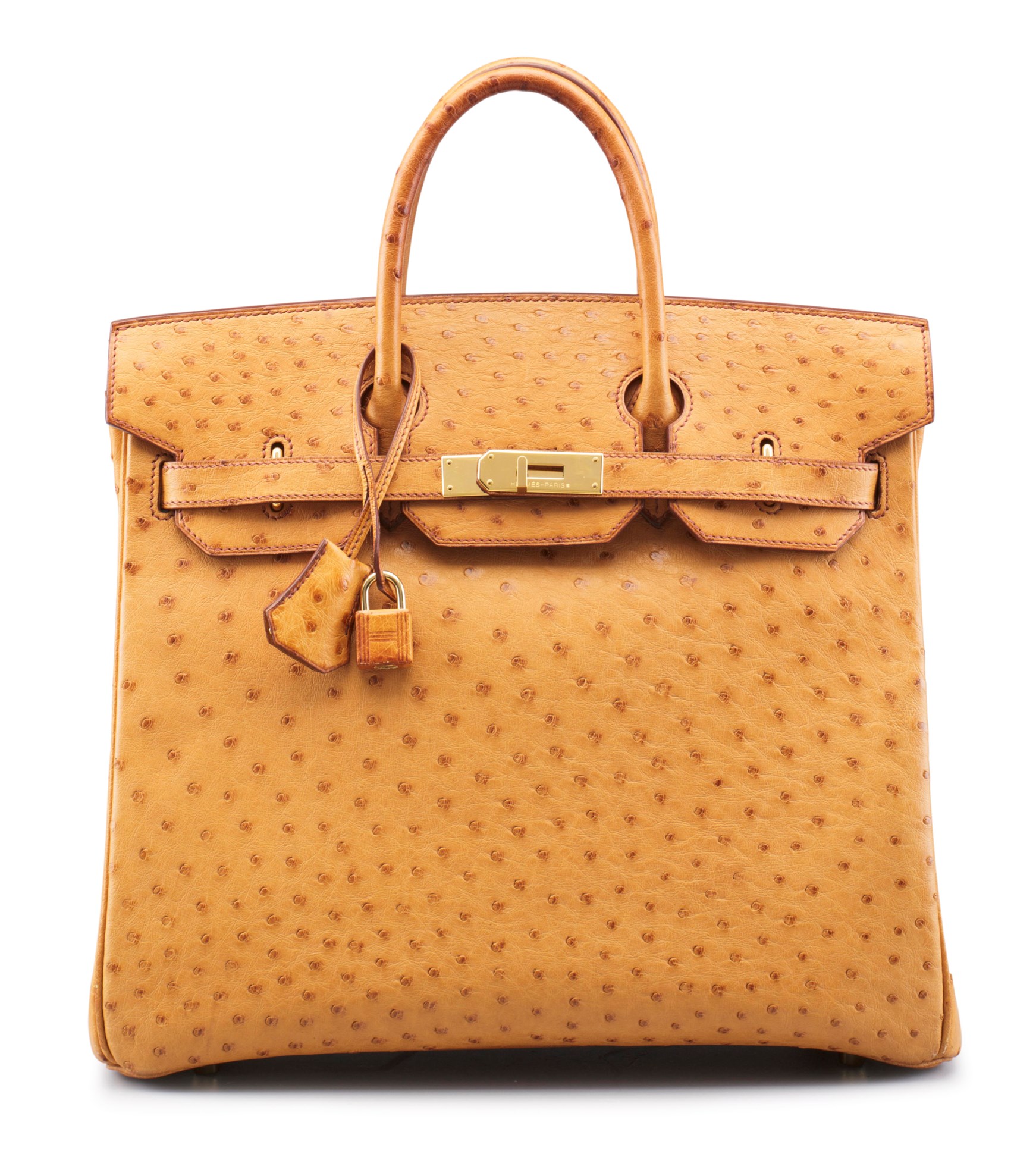 A 32CM COGNAC OSTRICH HAC BIRKIN BAG 1 A 32CM COGNAC OSTRICH HAC BIRKIN BAG