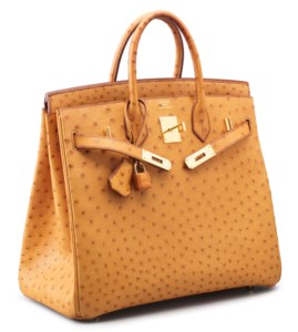A 32CM COGNAC OSTRICH HAC BIRKIN BAG 3 A 32CM COGNAC OSTRICH HAC BIRKIN BAG - Image 3