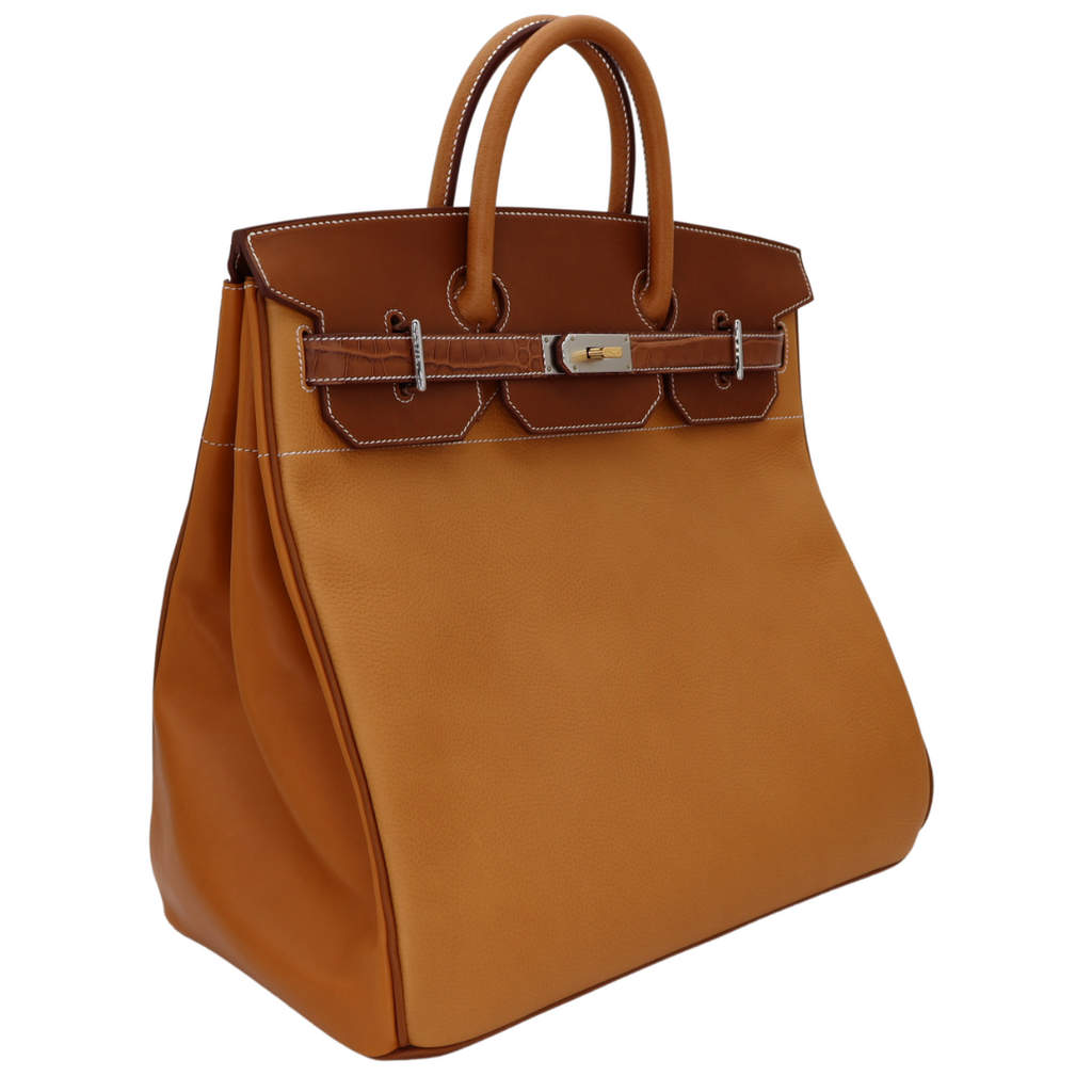 Hermès 40cm HAC Patchwork Barenia/Vache/Butler/ Natural Sable/Alligator Electrum Hardware 2 Hermès 40cm HAC Patchwork Barenia/Vache/Butler/ Natural Sable/Alligator Electrum Hardware - Image 2
