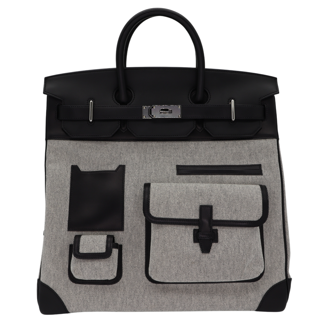 Hermès 40cm HAC Cargo Black (Noir) Toile/Evercalf Leather Palladium Hardware 1 Hermès 40cm HAC Cargo Black (Noir) Toile/Evercalf Leather Palladium Hardware
