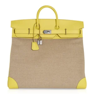 Birkin 50 HAC Lime Evercolor Ficelle Toile Bag (2)