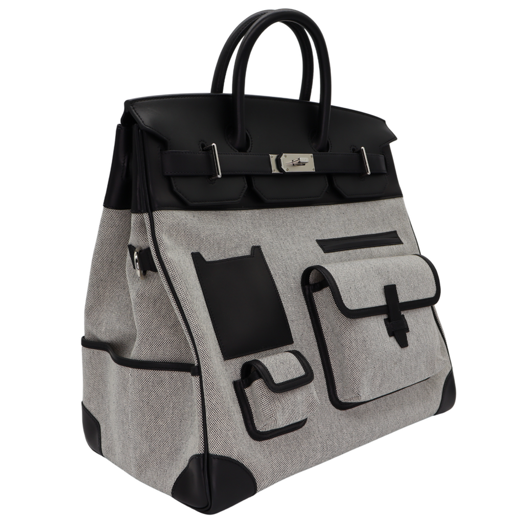 Hermès 40cm HAC Cargo Black (Noir) Toile/Evercalf Leather Palladium Hardware 5 Hermès 40cm HAC Cargo Black (Noir) Toile/Evercalf Leather Palladium Hardware - Image 5