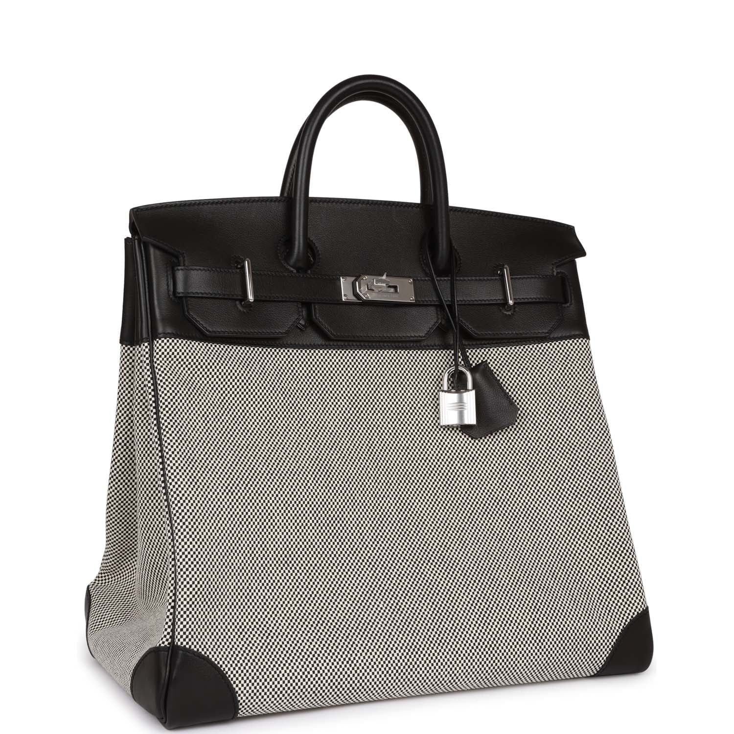 Hermès Birkin 40 HAC Black Evercolor and Toile Palladium Hardware 3 Hermès Birkin 40 HAC Black Evercolor and Toile Palladium Hardware - Image 3
