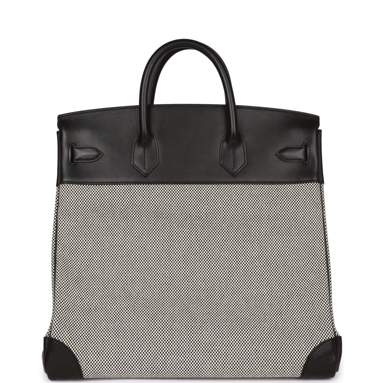 Hermès Birkin 40 HAC Black Evercolor and Toile Palladium Hardware 4 Hermès Birkin 40 HAC Black Evercolor and Toile Palladium Hardware - Image 4