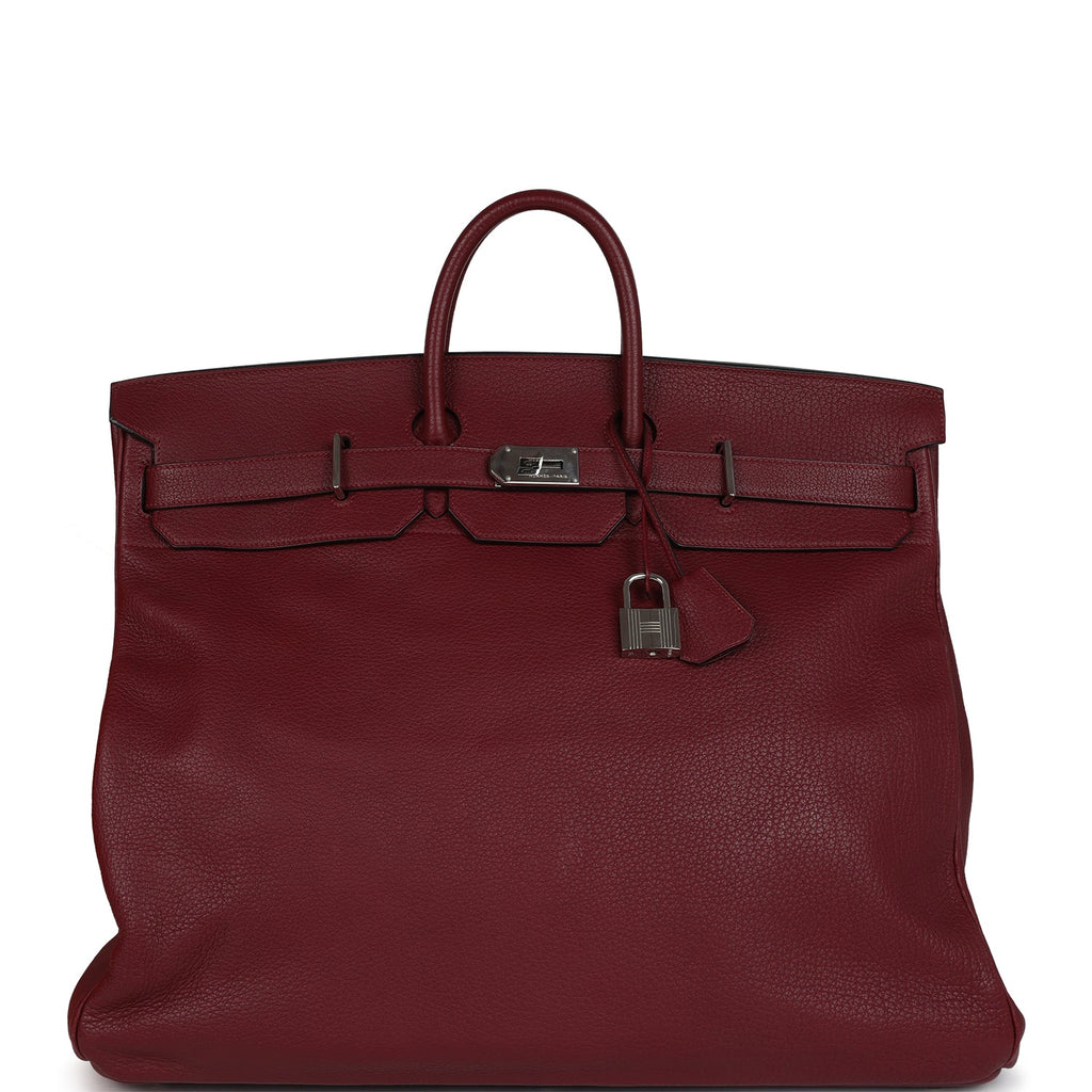 Hermès Birkin HAC 50 Rouge H Fjord Palladium Hardware 1 Hermès Birkin HAC 50 Rouge H Fjord Palladium Hardware