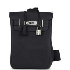 Hermès HAC A Dos PM Backpack Caban Togo Palladium Hardware