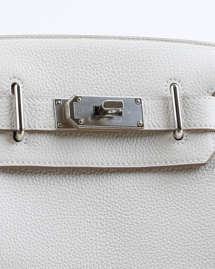 Hac a Dos PM Backpack Gris Perle in Togo Leather with Palladium Hardware 2 Hac a Dos PM Backpack Gris Perle in Togo Leather with Palladium Hardware - Image 2