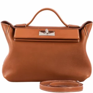 Hermès 2424 29 Veau Fauve & Barenia Faubourg Palladium Hardware