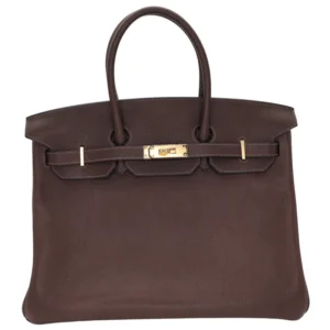 Hermès 35cm Birkin Ebene Barenia Faubourg Leather Gold Hardware