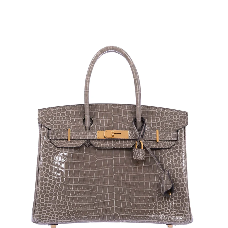 Hermès Birkin 30 Gris Tourterelle Porosus Crocodile Gold Hardware 2 Hermès Birkin 30 Gris Tourterelle Porosus Crocodile Gold Hardware - Image 2