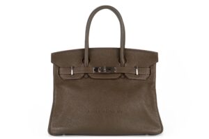 Hermès Birkin 30 Vert Olive Chèvre Goatskin Palladium Hardware