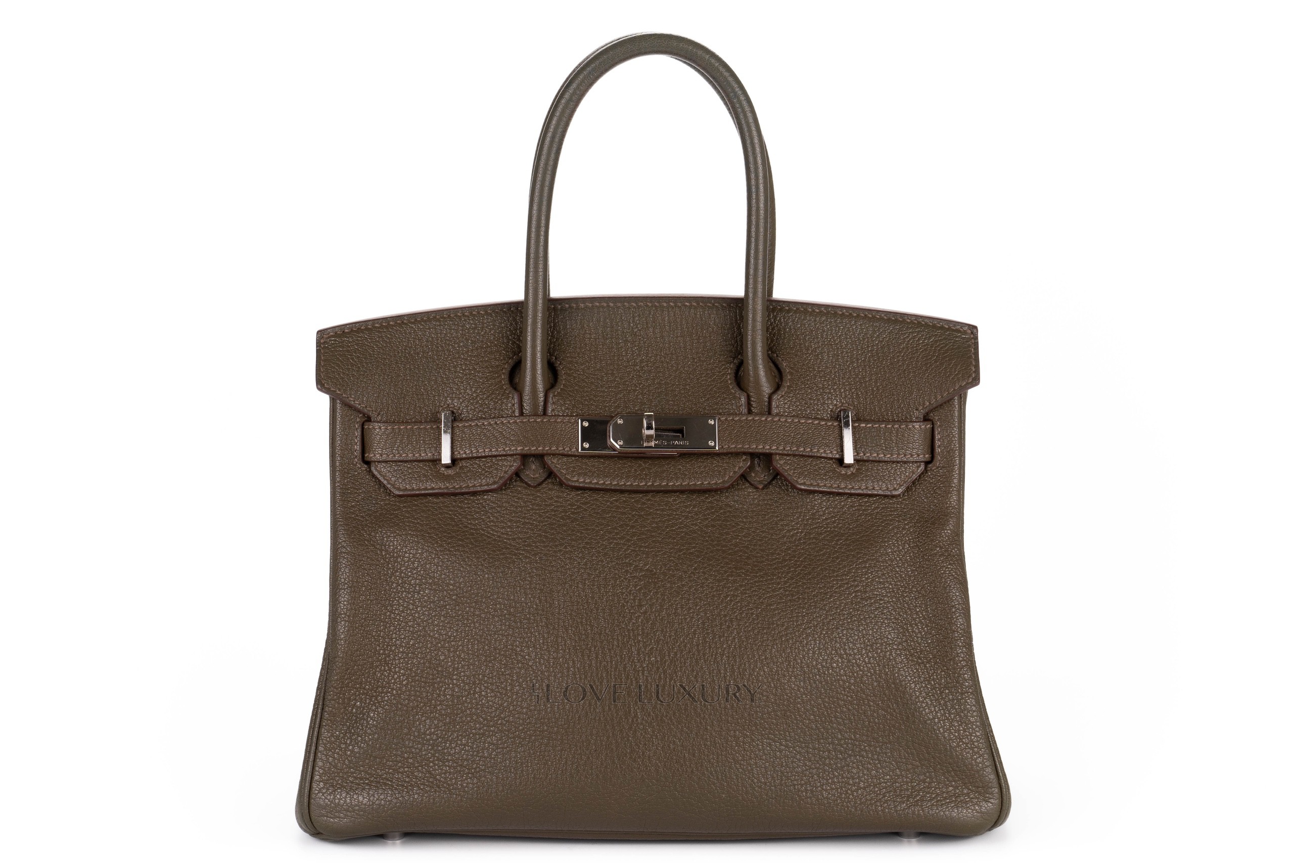 Hermès Birkin 30 Vert Olive Chèvre Goatskin Palladium Hardware 1 Hermès Birkin 30 Vert Olive Chèvre Goatskin Palladium Hardware