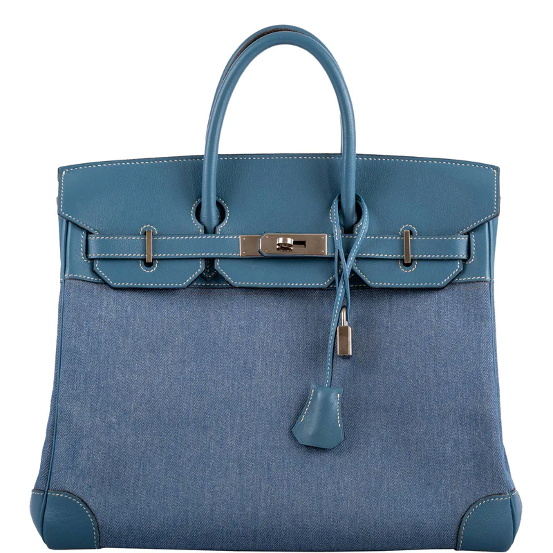 Hermès Birkin 32 HAC Denim & Blue Jean Gulliver Leather Palladium Hardware 1 Hermès Birkin 32 HAC Denim & Blue Jean Gulliver Leather Palladium Hardware