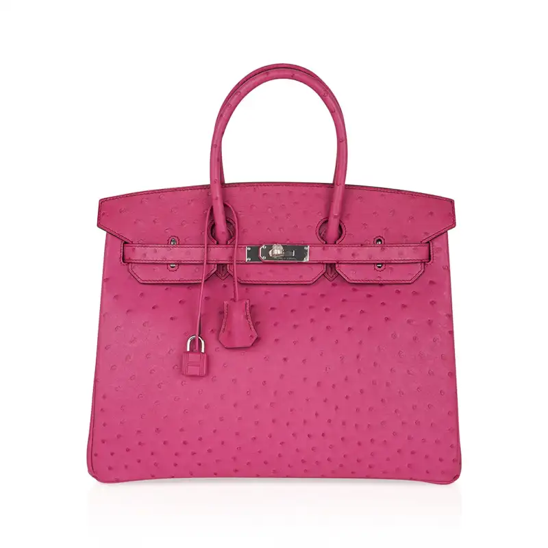 Hermes Birkin 35 Bag Fuchsia Ostrich Palladium Hardware 1 Hermes Birkin 35 Bag Fuchsia Ostrich Palladium Hardware