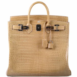 Hermès Birkin 40 HAC Poussiere Porosus Crocodile Palladium Hardware (1)