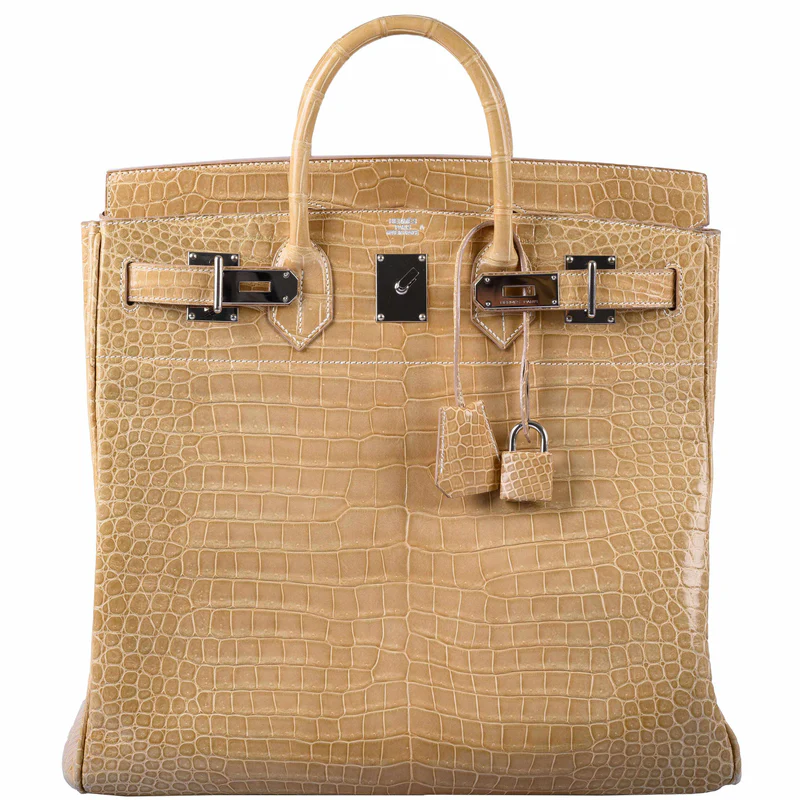 Hermès Birkin 40 HAC Poussiere Porosus Crocodile Palladium Hardware - 2006 2 Hermès Birkin 40 HAC Poussiere Porosus Crocodile Palladium Hardware - 2006 - Image 2