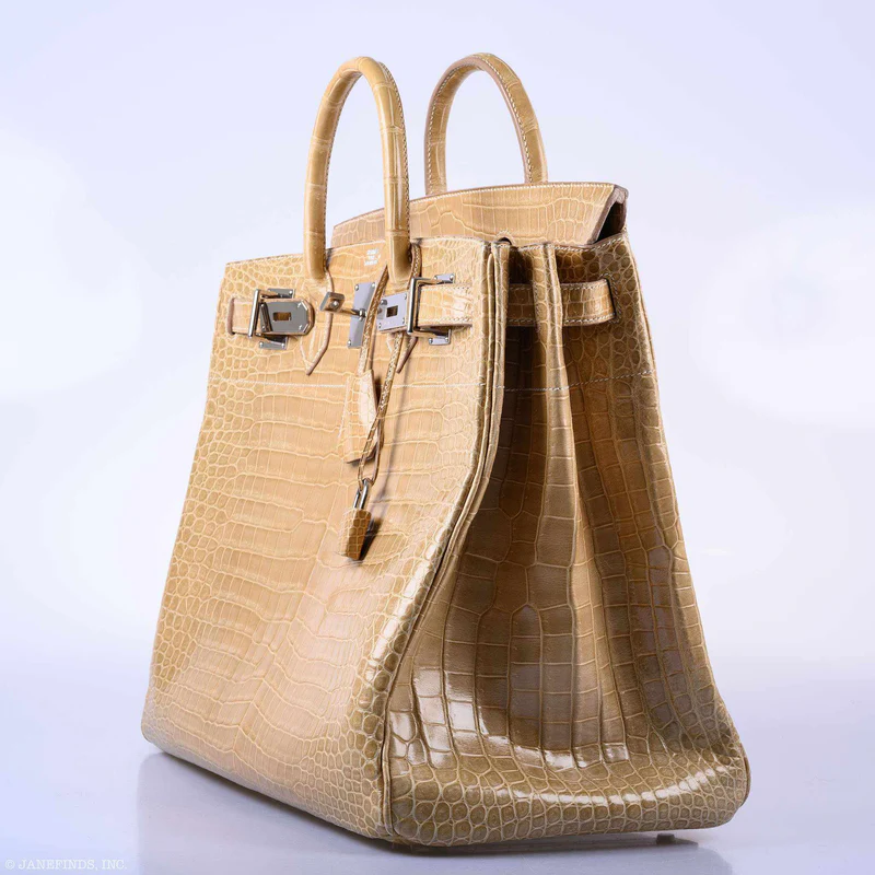 Hermès Birkin 40 HAC Poussiere Porosus Crocodile Palladium Hardware - 2006 3 Hermès Birkin 40 HAC Poussiere Porosus Crocodile Palladium Hardware - 2006 - Image 3
