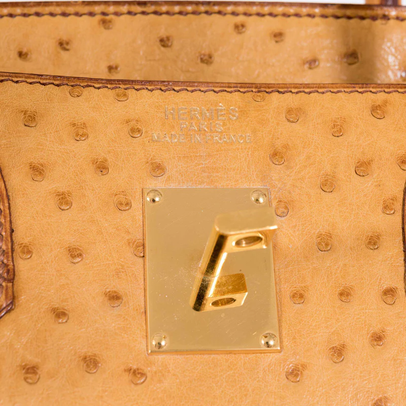 Hermès Birkin 45 HAC Gold Ostrich Gold Hardware 3 Hermès Birkin 45 HAC Gold Ostrich Gold Hardware - Image 3