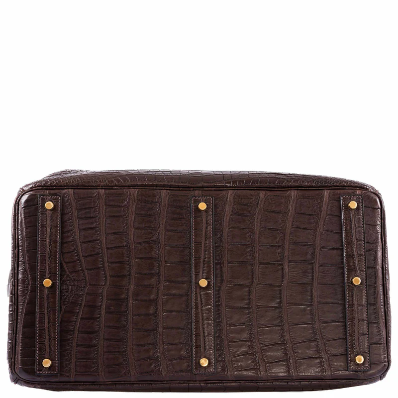 Hermès Birkin 50 HAC Ebene Porosus Crocodile Bronze Hardware 3 Hermès Birkin 50 HAC Ebene Porosus Crocodile Bronze Hardware