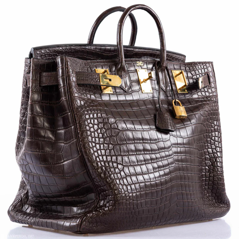 Hermès Birkin 50 HAC Ebene Porosus Crocodile Bronze Hardware 5 Hermès Birkin 50 HAC Ebene Porosus Crocodile Bronze Hardware - Image 5