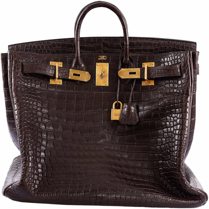 Hermès Birkin 50 HAC Ebene Porosus Crocodile Bronze Hardware 1 Hermès Birkin 50 HAC Ebene Porosus Crocodile Bronze Hardware