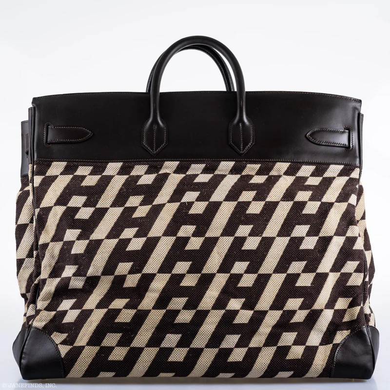 Hermès Birkin 50 HAC Ligne Ulysse Marron Fonce, Toile "H" Pattern Gilt Metal Hardware 3 Hermès Birkin 50 HAC Ligne Ulysse Marron Fonce, Toile "H" Pattern Gilt Metal Hardware - Image 3