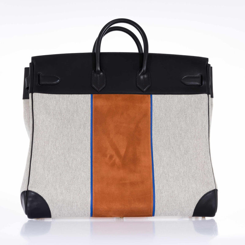 Hermès Birkin 50 HAC Toile Suede And Swift Brushed Gold Hardware Runway 3 Hermès Birkin 50 HAC Toile Suede And Swift Brushed Gold Hardware Runway - Image 3