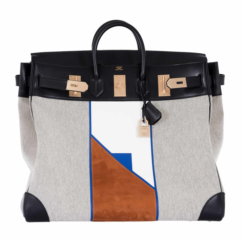 Hermès Birkin 50 HAC Toile Suede And Swift Brushed Gold Hardware Runway 1 Hermès Birkin 50 HAC Toile Suede And Swift Brushed Gold Hardware Runway