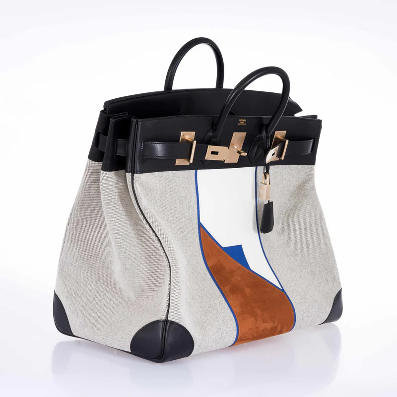 Hermès Birkin 50 HAC Toile Suede And Swift Brushed Gold Hardware Runway 4 Hermès Birkin 50 HAC Toile Suede And Swift Brushed Gold Hardware Runway - Image 4