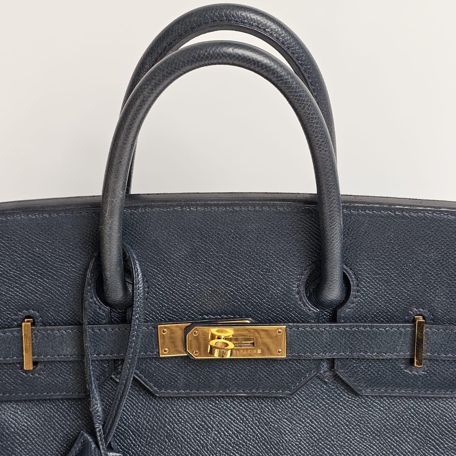 Hermes Birkin HAC 32 Lisse Leather Blue Sapphire Bag 2 Hermes Birkin HAC 32 Lisse Leather Blue Sapphire Bag - Image 2