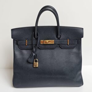 Hermes Birkin HAC 32 Lisse Leather Blue Sapphire Bag (2)