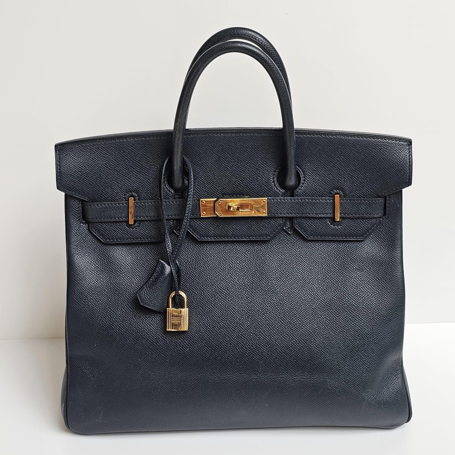 Hermes Birkin HAC 32 Lisse Leather Blue Sapphire Bag 1 Hermes Birkin HAC 32 Lisse Leather Blue Sapphire Bag (2)