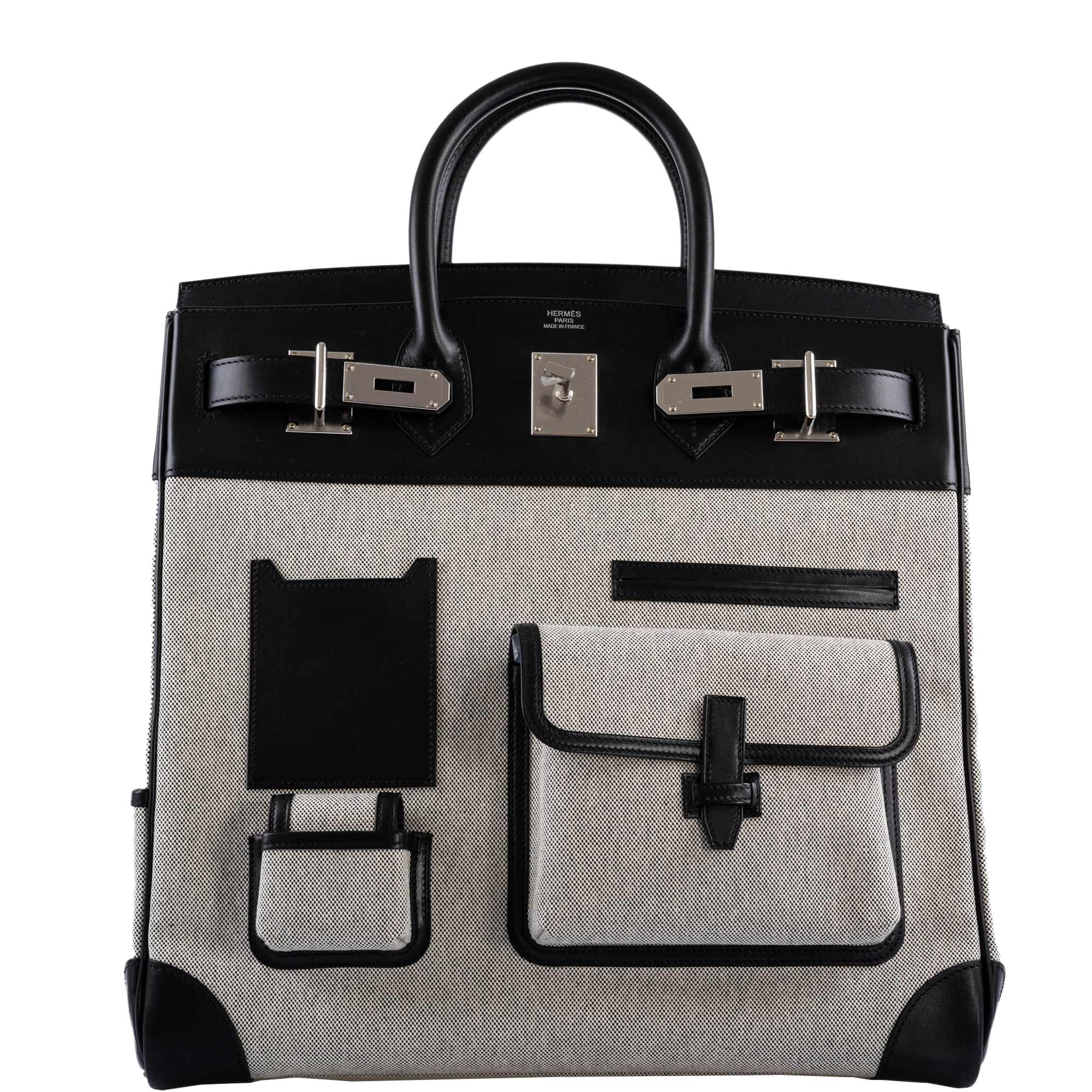 Hermès Cargo HAC Birkin 40 Black Box and Toile Palladium Hardware 1 Hermès Cargo HAC Birkin 40 Black Box and Toile Palladium Hardware