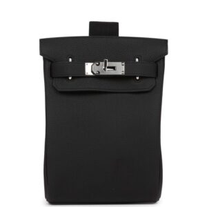 Hermès HAC A Dos PM Backpack Black Togo Palladium Hardware