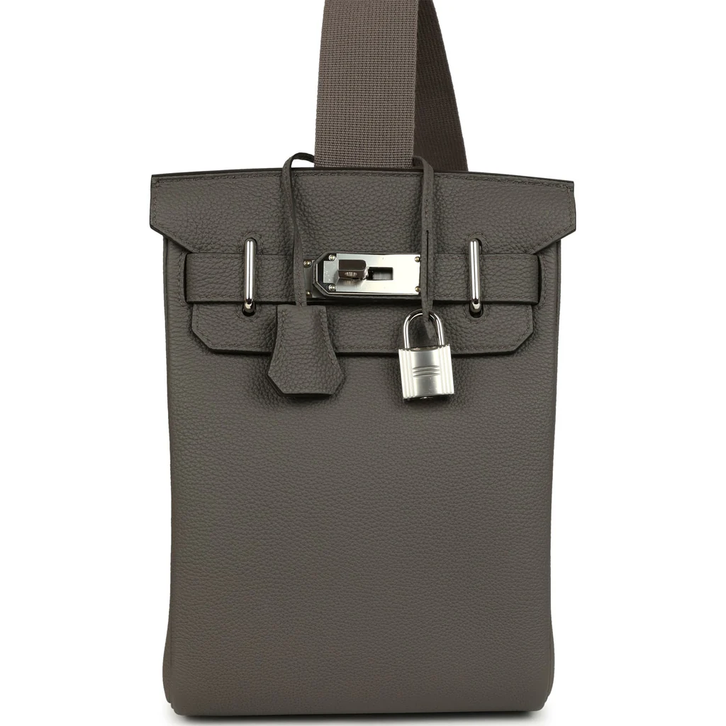 Hermès HAC A Dos PM Backpack Etain Togo Palladium Hardware 2 Hermès HAC A Dos PM Backpack Etain Togo Palladium Hardware - Image 2