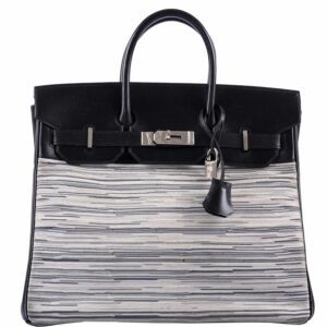Hermès HAC Birkin 32 Vibrato & Noir Box Calf Palladium Hardware