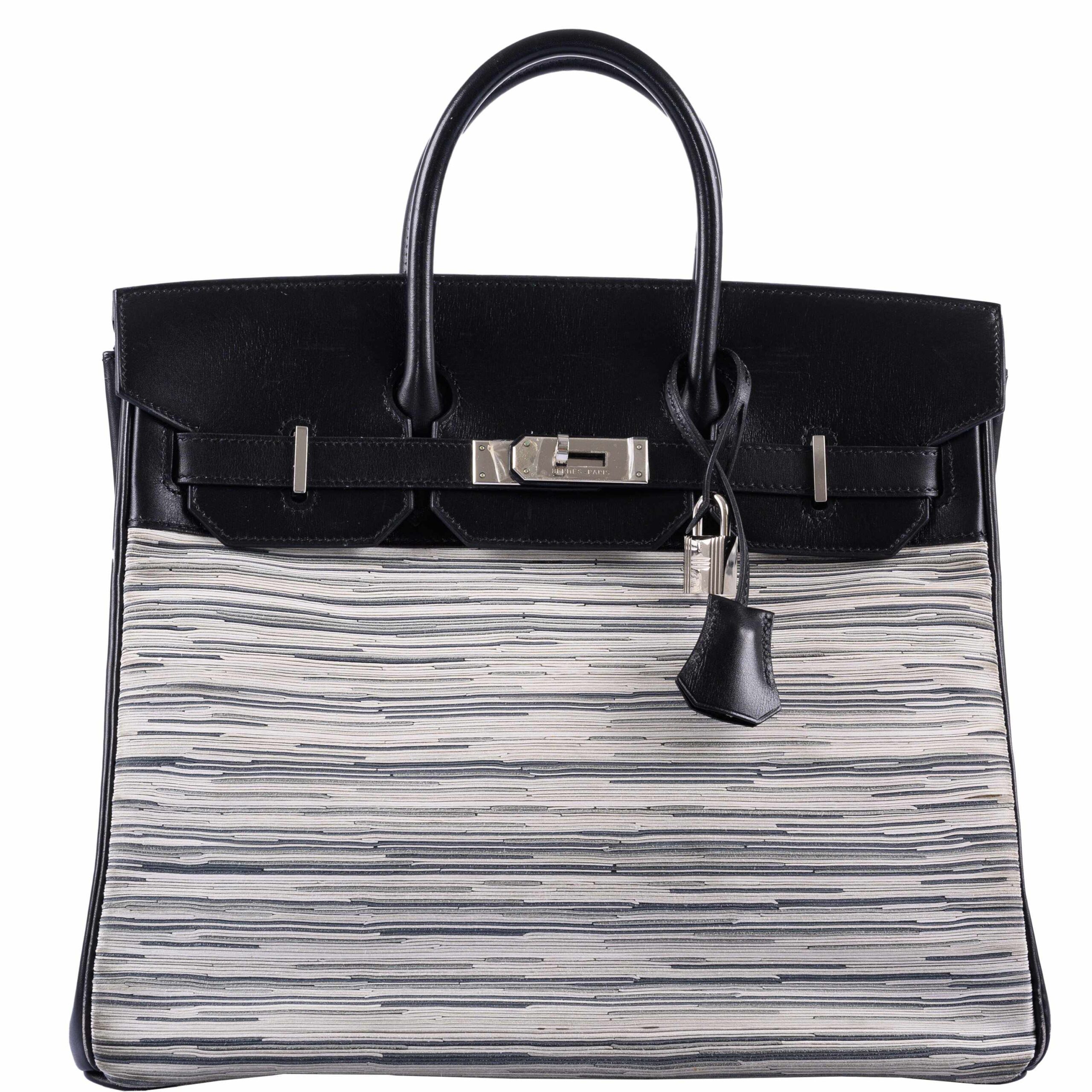 Hermès HAC Birkin 32 Vibrato & Noir Box Calf Palladium Hardware 1 Hermès HAC Birkin 32 Vibrato & Noir Box Calf Palladium Hardware