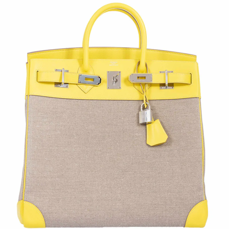 Hermès HAC Birkin 40 Lime EvercolorToile de Camp Palladium Hardware 2 Hermès HAC Birkin 40 Lime EvercolorToile de Camp Palladium Hardware - Image 2