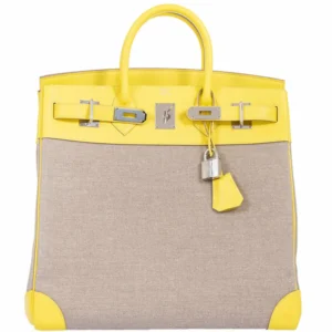 Hermès HAC Birkin 40 Lime EvercolorToile de Camp Palladium Hardware