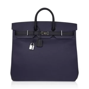 Hermes HAC Birkin 50 Bag Bi Colour Blue Nuit & Black Togo Leather with Palladium Hardware (2)