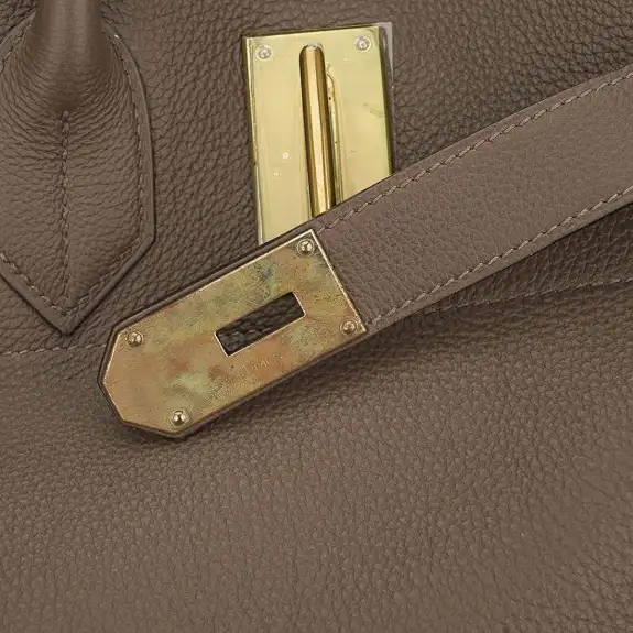 Hermes HAC Birkin 50 Bag Etoupe Togo Leather with Brass Hardware 2 Hermes HAC Birkin 50 Bag Etoupe Togo Leather with Brass Hardware - Image 2
