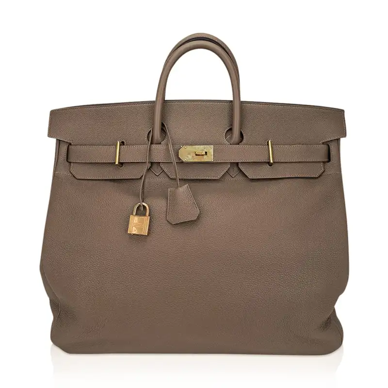 Hermes HAC Birkin 50 Bag Etoupe Togo Leather with Brass Hardware 1 Hermes HAC Birkin 50 Bag Etoupe Togo Leather with Brass Hardware (2)