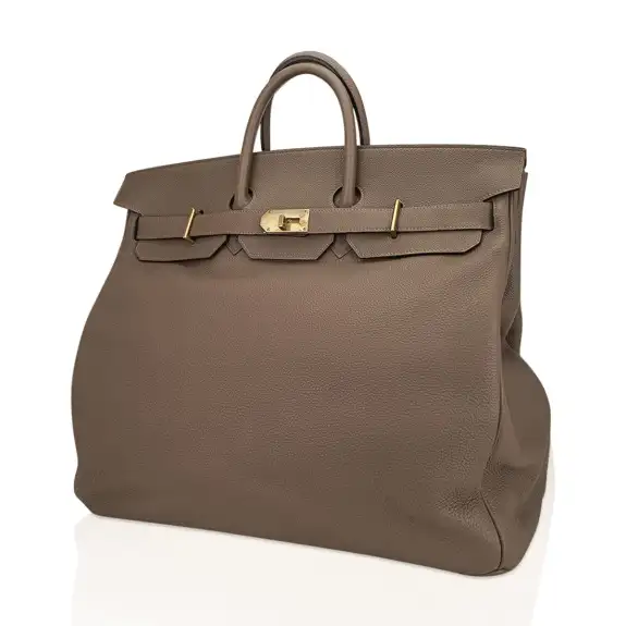 Hermes HAC Birkin 50 Bag Etoupe Togo Leather with Brass Hardware 3 Hermes HAC Birkin 50 Bag Etoupe Togo Leather with Brass Hardware - Image 3