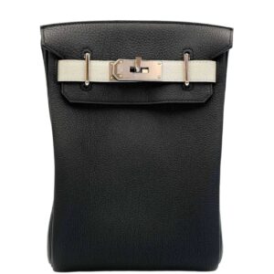 Hermès HAC à Dos PM HSS Noir Togo and Craie Swift Palladium Hardware