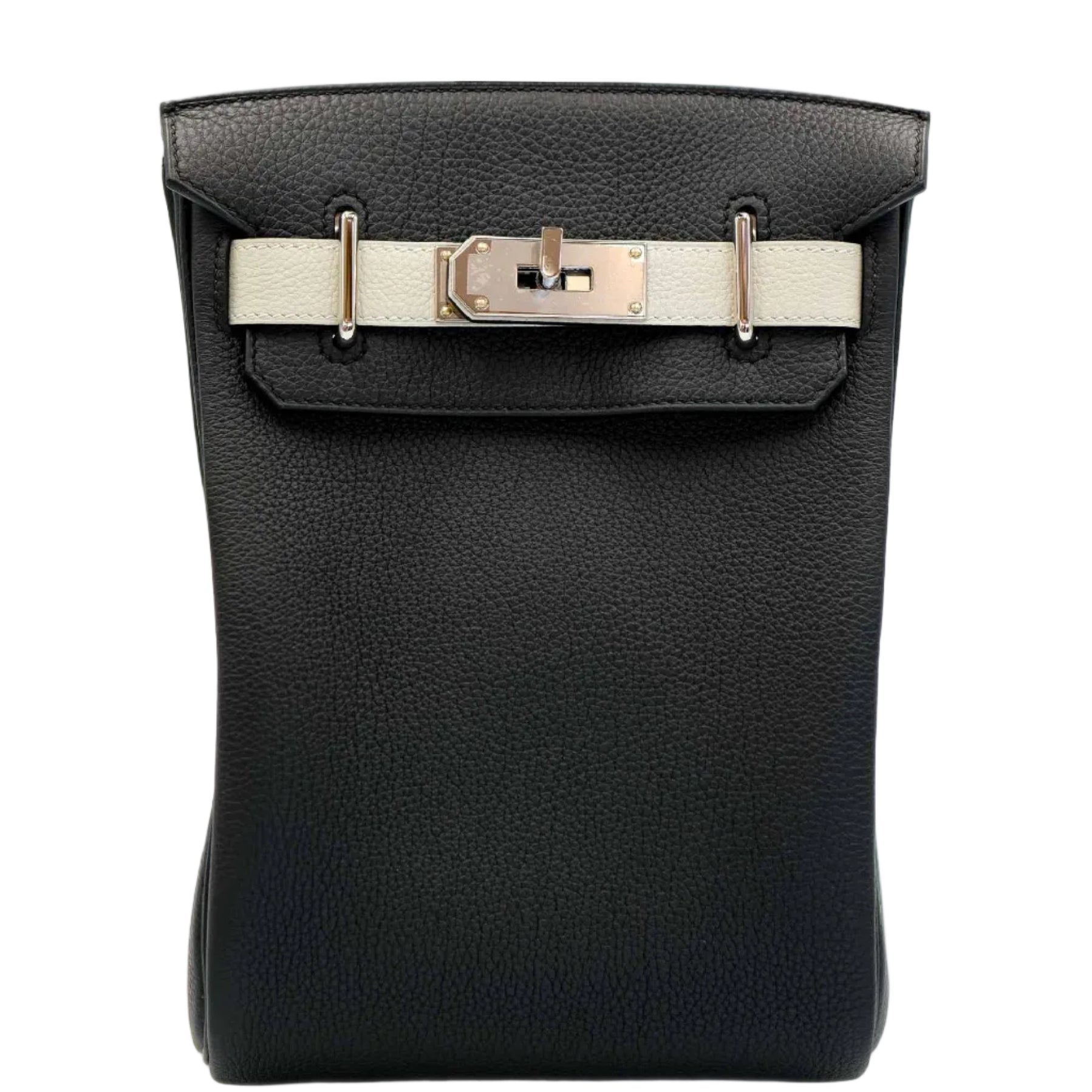Hermès HAC à Dos PM HSS Noir Togo and Craie Swift Palladium Hardware 1 Hermès HAC à Dos PM HSS Noir Togo and Craie Swift Palladium Hardware