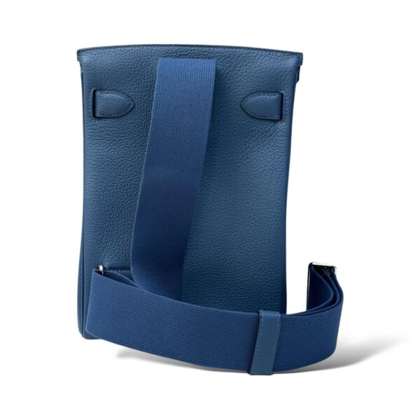 Hermes Hac-a-Dos Blue Tie Togo PHW PM 4 Hermes Hac-a-Dos Blue Tie Togo PHW PM - Image 4