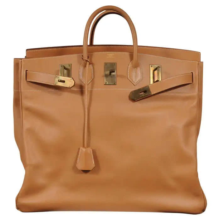 Hermes Haut à Courroies HAC 50 Birkin Courchevel Gold Hardware Tan Duffle 1 Hermes Haut à Courroies HAC 50 Birkin Courchevel Gold Hardware Tan Duffle (2)