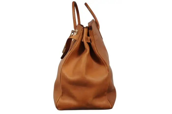 Hermes Haut à Courroies Hac 50 Birkin Natural Tan Brass Hardware Travel 2 Hermes Haut à Courroies Hac 50 Birkin Natural Tan Brass Hardware Travel - Image 2